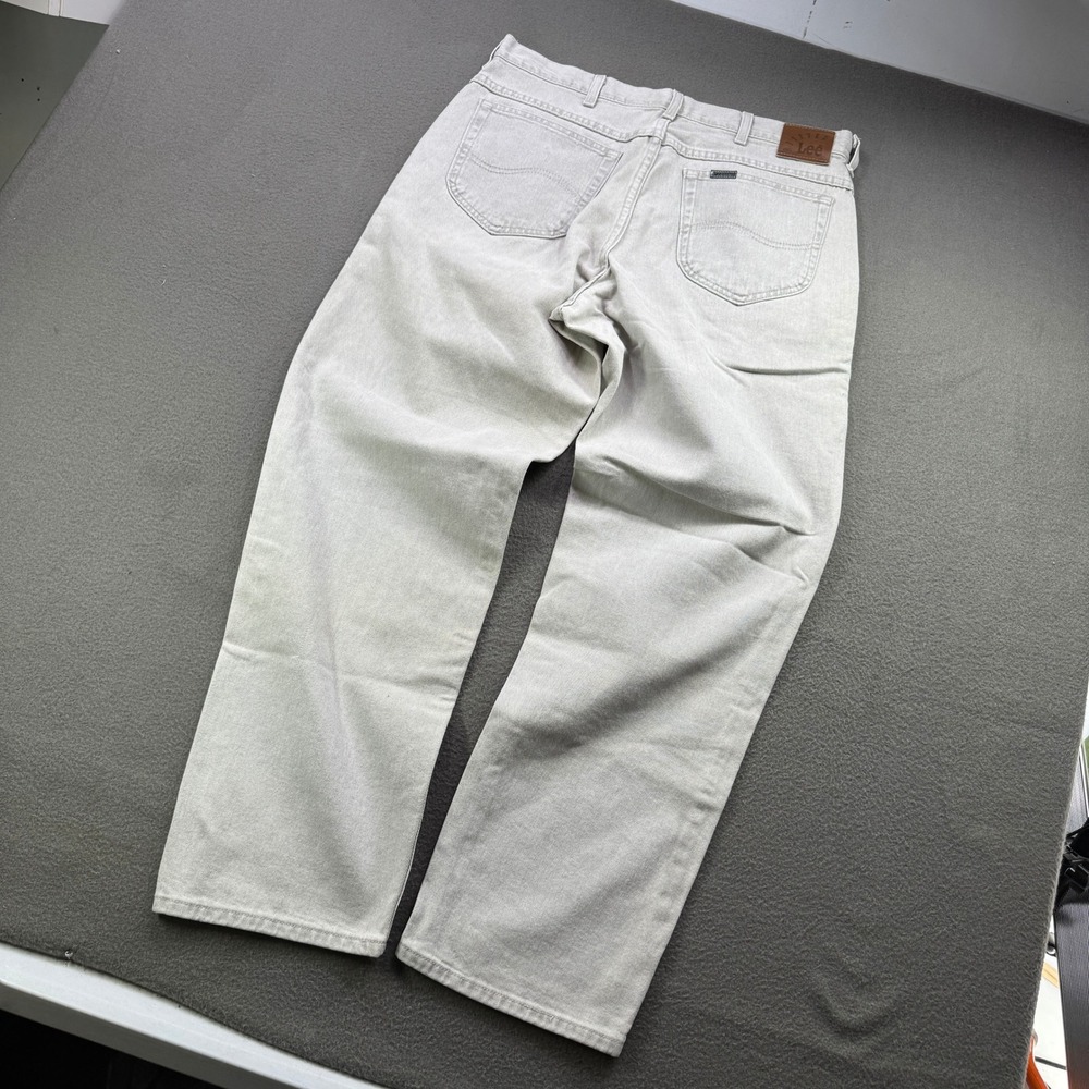 Vintage Lee Riveted Jeans Mens 36x30 (34) Gray Denim Straight Regular 90s Grunge - Picture 3 of 12